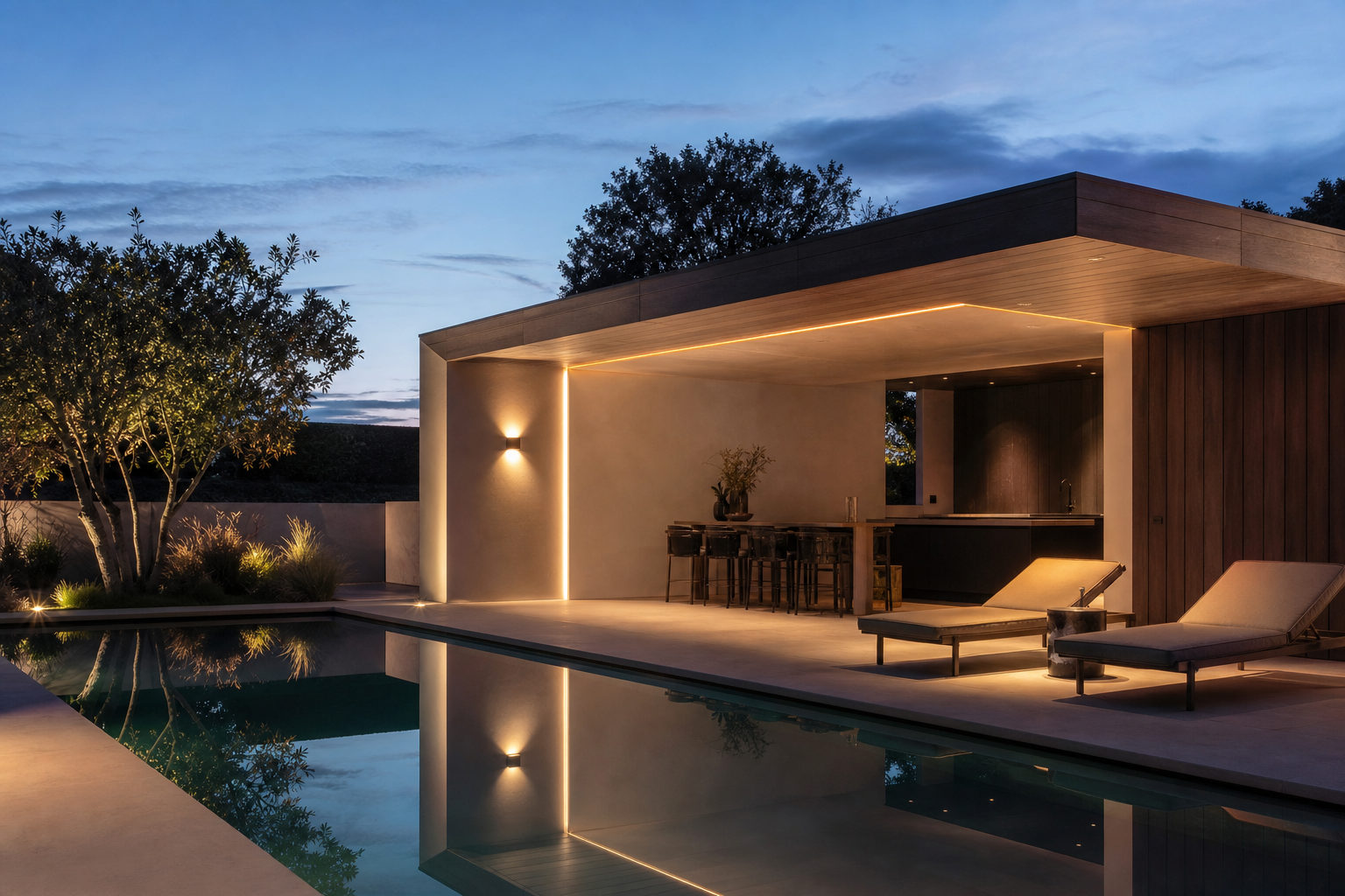 Lichtontwerp voor poolhouses